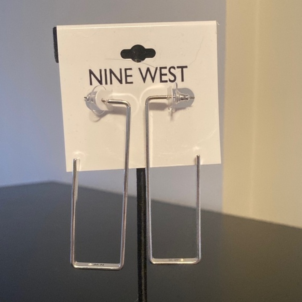 Nine West Silver Rectangular Earrings